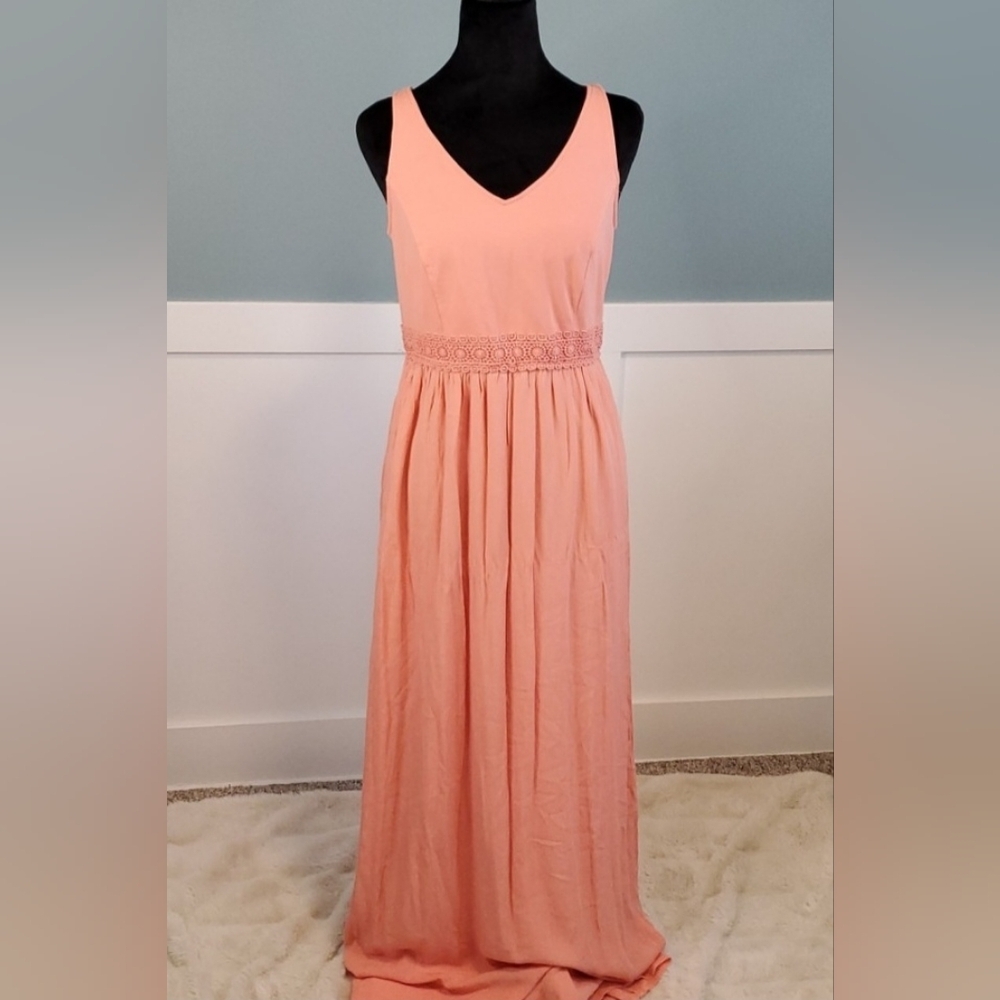 LC Lauren Conrad Coral Haze Boho Crochet Maxi Dress NWT S - Picture 3 of 16